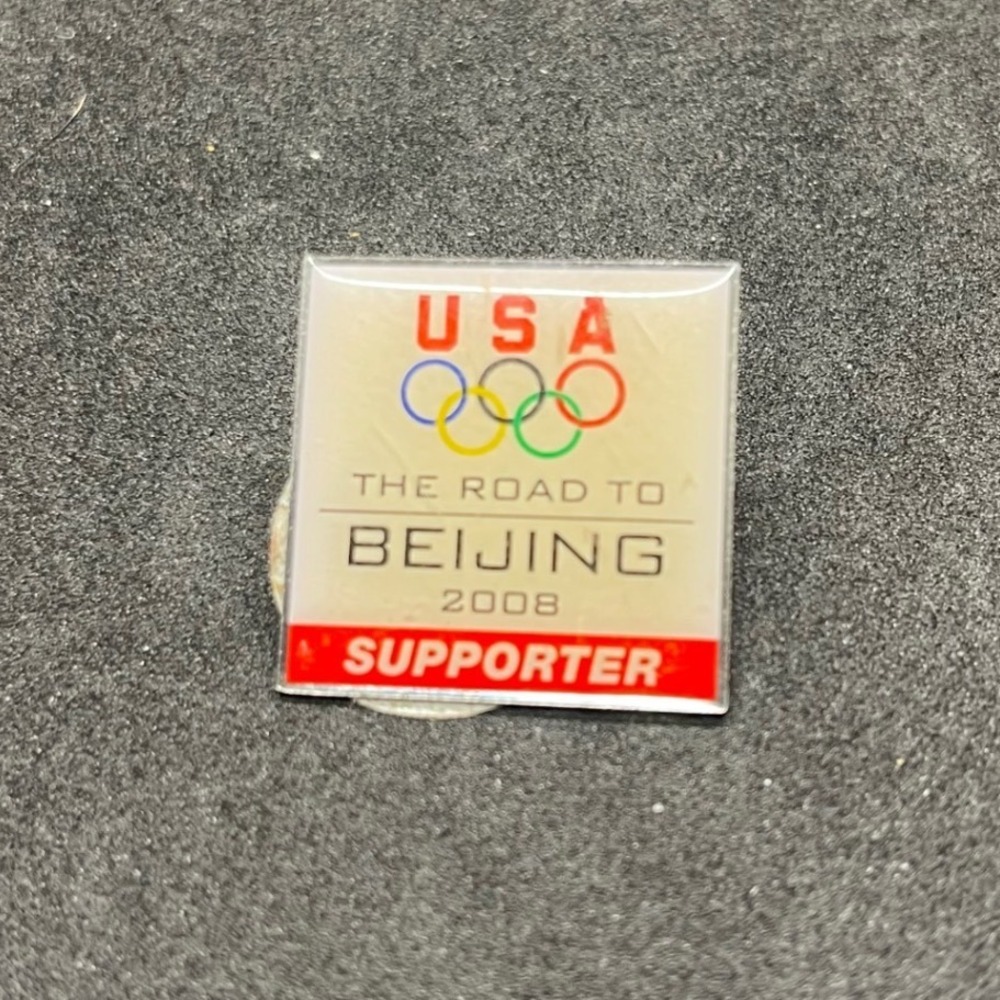 USA Olympics The Road to Beijing 2008 Supporter Lapel Pin Square Team USA 1 Inch